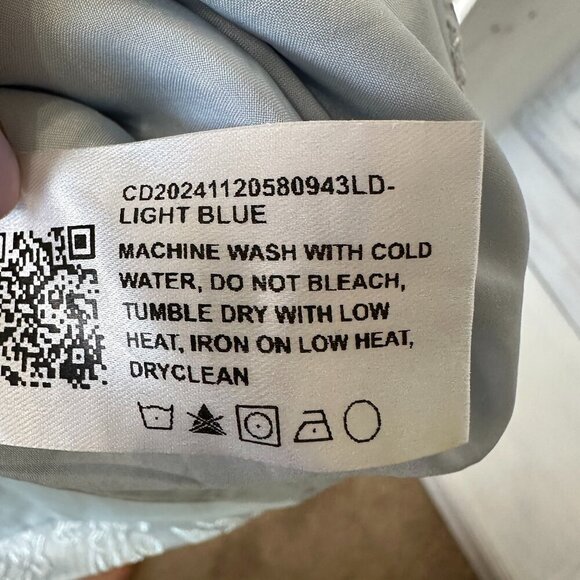 NWOT CIDER Womens Jacquard Floral Pearl Straps Mini Dress in Light Blue Size XS - Picture 8 of 10